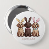Happy Easter Labrador Retriever Hunde Bunny Ears Button (Vorne & Hinten)