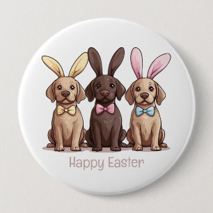 Happy Easter Labrador Retriever Hunde Bunny Ears Button