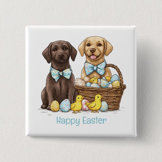 Happy Easter Labrador Retriever Hunde Button (Vorderseite)