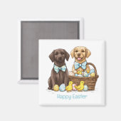 Happy Easter Labrador Retriever Hunde Magnet (Vorderseite/Rückseite)