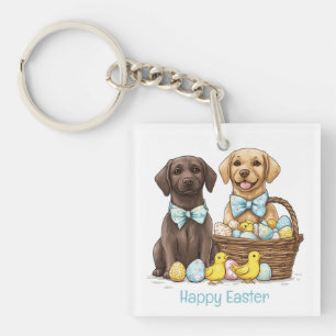 Happy Easter Labrador Retriever Hunde Schlüsselanhänger