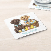 Happy Easter Labrador Retriever Hunde Untersetzer (angewinkelt)
