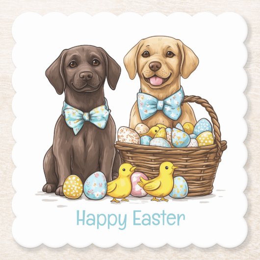 Happy Easter Labrador Retriever Hunde Untersetzer (Vorderseite)