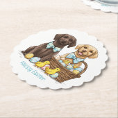Happy Easter Labrador Retriever Hunde Untersetzer (angewinkelt)