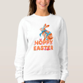 Happy Easter Lace Bunny Lace Ears Lace Bow Sweatshirt