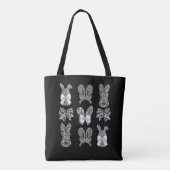 Happy Easter Lace Bunny Lace Ears Lace Bow Tasche (Rückseite)