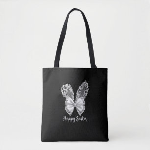 Happy Easter Lace Bunny Lace Ears Lace Bow Tasche