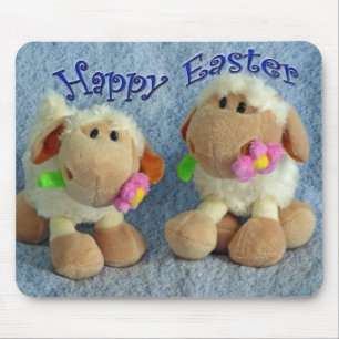 Happy Easter Lambs Mousepad