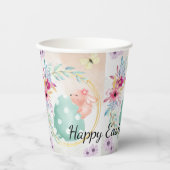Happy Easter  - little bunny on big egg Pappbecher (Vorderseite)