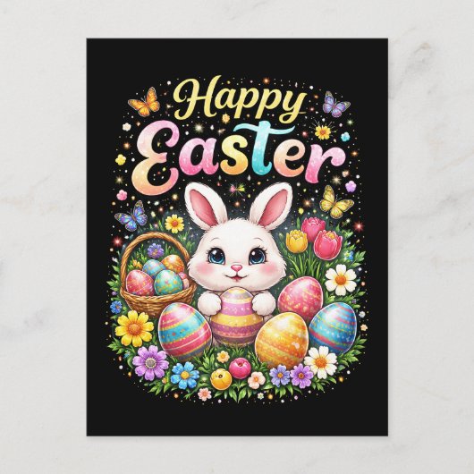 Happy Easter Little Bunny Postkarte (Vorderseite)