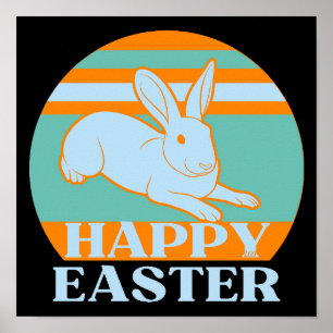HAPPY EASTER lustige Ostersonnige Geschenkidee Poster