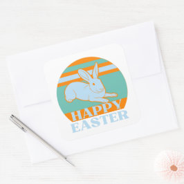 HAPPY EASTER lustige Ostersonnige Geschenkidee Quadratischer Aufkleber