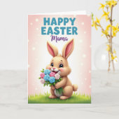 Happy Easter Mama Rabbit Card Karte (Gelbe Blume)