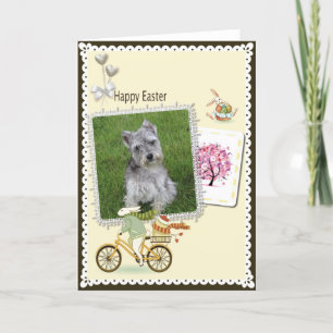 Happy Easter Miniature Schnauzers Card Feiertagskarte