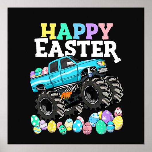 Happy Easter Monster Truck Easter Eggs Poster (Vorne)