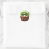 Happy Easter Mops Welpe Runder Aufkleber (Tasche)