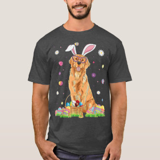 Happy Easter Niedlich Golden Retriever Bunny Ears T-Shirt