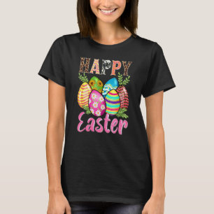 Happy Easter Niedlich Leopard Flora Ostereier Hunt T-Shirt