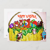 HAPPY EASTER NIEDLICH MICE Postkarte (Vorne/Hinten)