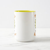 "Happy EASTER" Niedlicher Baby Chick & Burnt Orang Zweifarbige Tasse (Mittel)