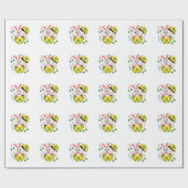 Happy Easter Party Bunny Popping Out  Geschenkpapier (Flach)