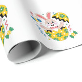 Happy Easter Party Bunny Popping Out  Geschenkpapier (Rolleneckpunkt)