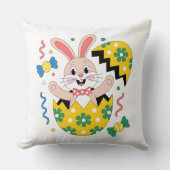 Happy Easter Party Bunny Popping Out of Egg  Kissen (Vorderseite)