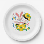 Happy Easter Party Bunny Popping Out of Egg  Pappteller (Vorderseite)