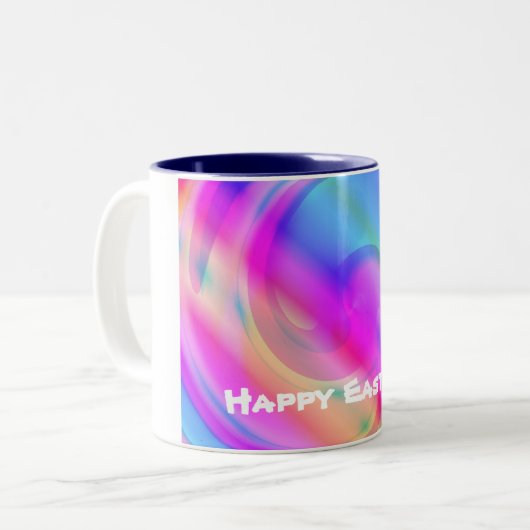 Happy Easter Pastel Swirl, ZSSG Zweifarbige Tasse (Vorderseite Links)