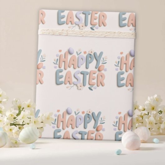 Happy Easter Pastel Wrapping Paper Geschenkpapier