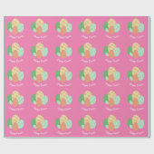 Happy Easter Pattern auf rosa Geschenkpapier (Flach)