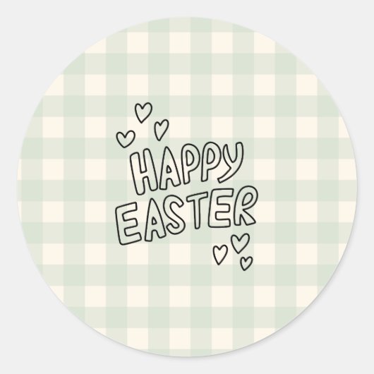 Happy Easter Pattern Runder Aufkleber (Vorderseite)