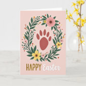 Happy Easter Paw Print Card Karte (Gelbe Blume)