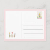 Happy Easter Pink Bunny Postcard Feiertagspostkarte (Rückseite)