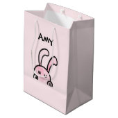 Happy Easter Pink Gift Bag Mittlere Geschenktüte (Rückseite Schrägansicht)