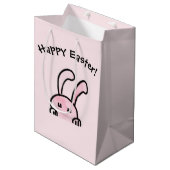 Happy Easter Pink Gift Bag Mittlere Geschenktüte (Vorderseite Schrägansicht)