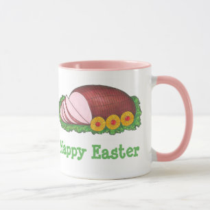 Happy Easter Pink Glazed Holiday Ham Feinschmecker Tasse