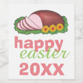 Happy Easter Pink Glazed Holiday Ham Platter Weinetikett (Einzelnes Label)