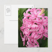 Happy Easter Pink Hyacinths Flower Postcards Feiertagspostkarte (Vorne/Hinten)