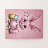 Happy Easter Pink Osterfest Personalisiert Puzzle (Horizontal)