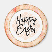 Happy Easter Pink Vintag Frame Magnet (Vorne)