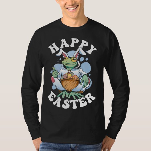 Happy Easter Playful Bunny T-Shirt (Vorderseite)