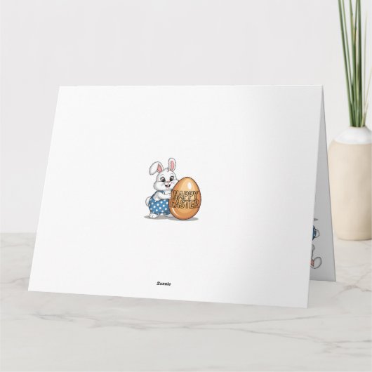 Happy Easter Polka Dot Bunny Karte (Rückseite)