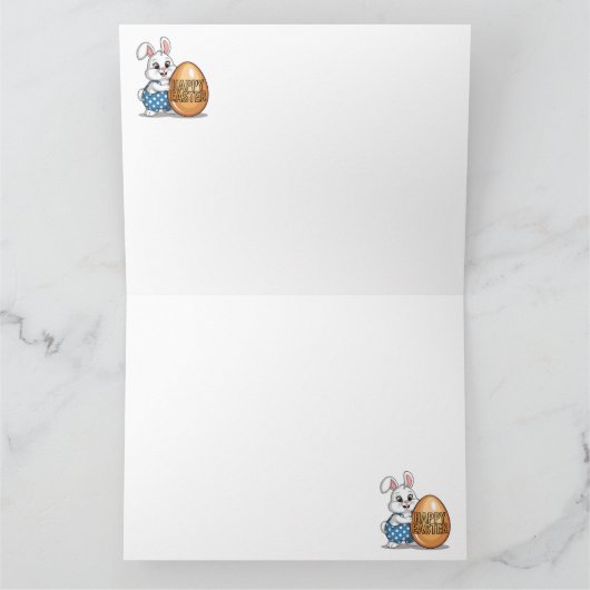 Happy Easter Polka Dot Bunny Karte (Innenseite)