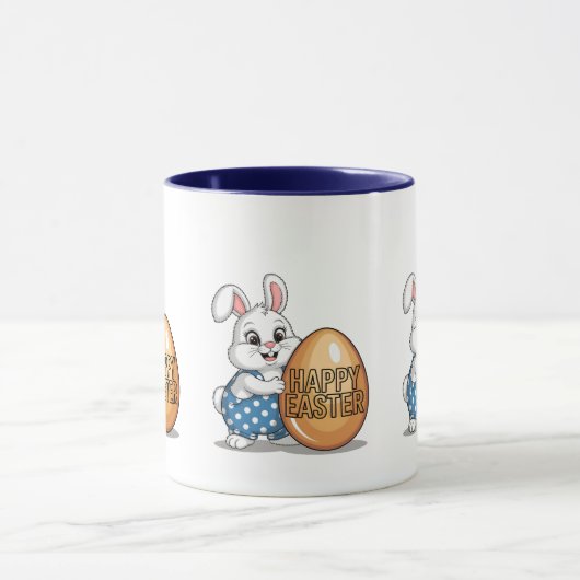 Happy Easter Polka Dot Bunny Tasse (Zentrum)