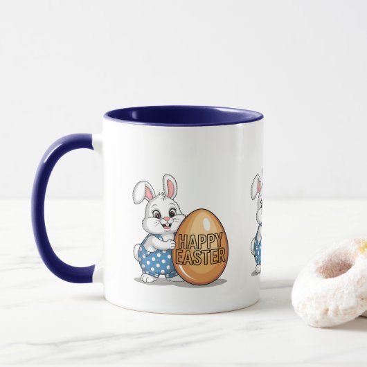 Happy Easter Polka Dot Bunny Tasse (Mit Donut)