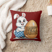 Happy Easter Polka Dot Bunny Throw Kissen (Decke)