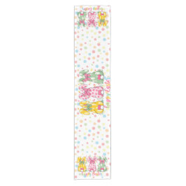 Happy Easter Polka Dot Oaster Bunnies Kurzer Tischläufer