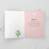 Happy Easter Psalm 105 Scripture Pink Flowers Karte (Innenseite)