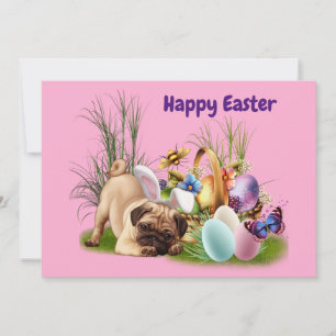 Happy Easter Pub Hund Flat Holiday Card Feiertagskarte